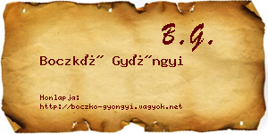 Boczkó Gyöngyi névjegykártya
