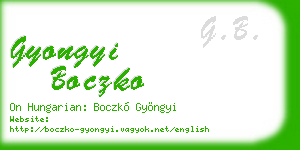 gyongyi boczko business card