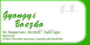 gyongyi boczko business card